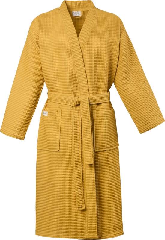 PandaHome - Badjas Badjas % Katoen - XL - Jaune - Katoen - Kimono - Badjas Femme - Badjas Homme - Badjas Femme et Homme