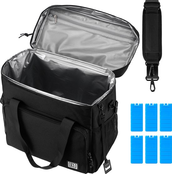 Brisby Sac isotherme 4 couches – Sac à déjeuner 40 litres – Zwart