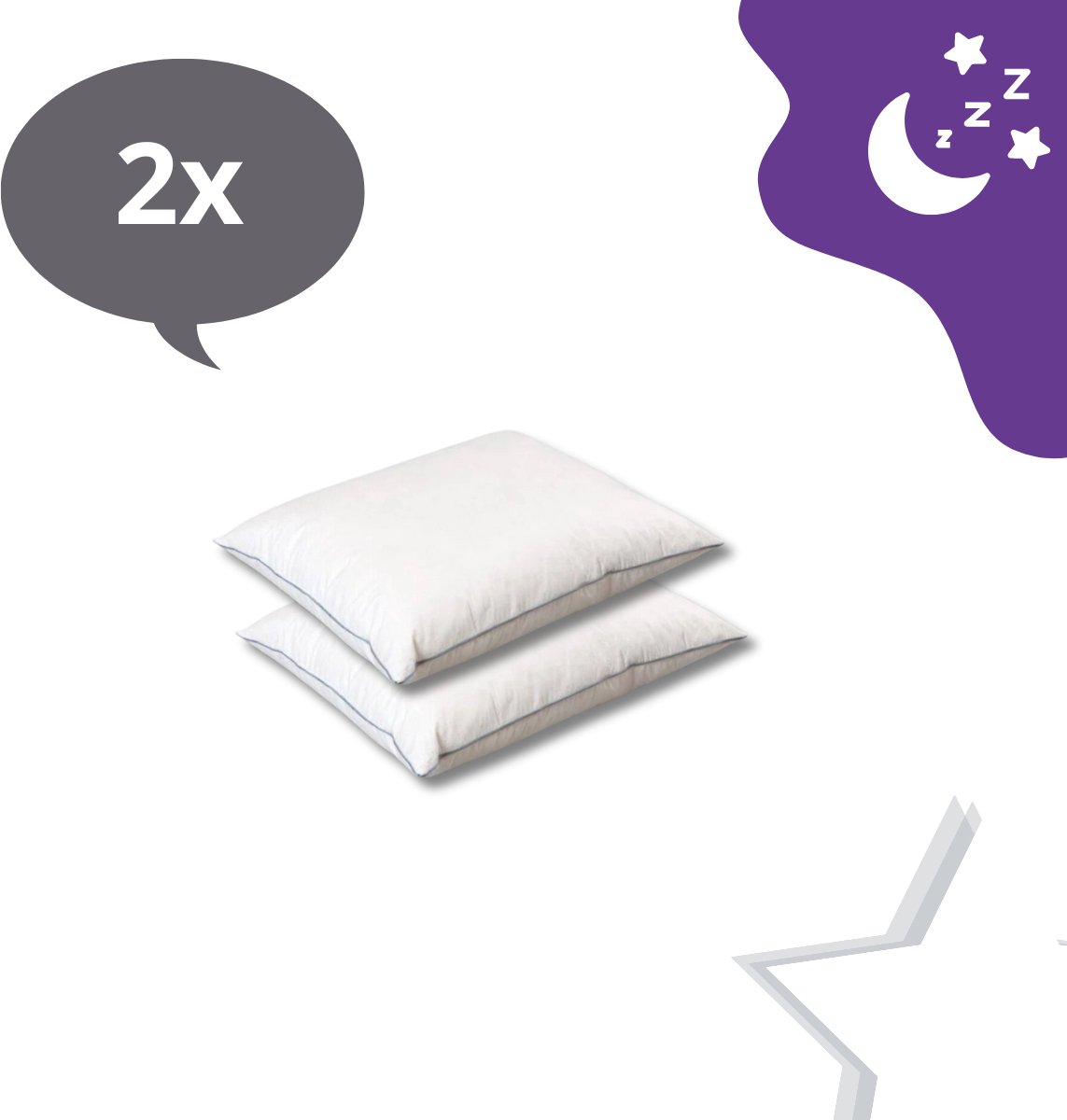 2 PACK - Hoofdkussen Percale Katoen - 60 x 70 cm