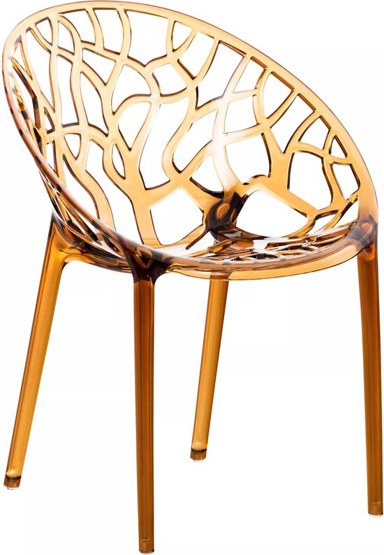 In And OutdoorMatch Trendy chaise Bailey - Avec dossier - Maison ou exposition - Or transparent - Hauteur d'assise 45cm