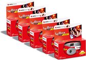 AGFA PHOTO PACK 5 x 601020 - Appareil Photo Jetable LeBox Flash, 27 photos, Objectif Optique 31 mm - Gris et Rouge