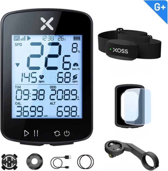 Ordinateur de vélo XOSS G Plus 2 - Ordinateurs de vélo - GPS vélo - Compteur kilométrique vélo - Sans fil - Étanche