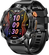 WizBay Premium Select™ Sport Smartwatch 1.43inch AMOLED - Bluetooth Call - Magnetic Laden - Dynamic Hart Monitor - O2 en Bloeddrukmeter - Multiple 100+ Sport Modi - Slaap Monitor - Message - Allu Mat Zwarte Case - Zwarte TPU Band