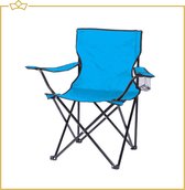 ATTREZZO® Campingstoel - Opvouwbaar - Vouwstoel - Blauw - Ideaal voor op de camping!