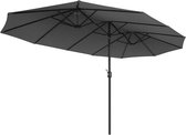 Parasols 460 x 270 cm, extra grote parasol, tuinparasol, UV-bescherming tot UPF 50+, terrasparasol, met zwengel, markt, tuin, balkon, buiten, zonder statief - grijs - Songmics -GPU36GY