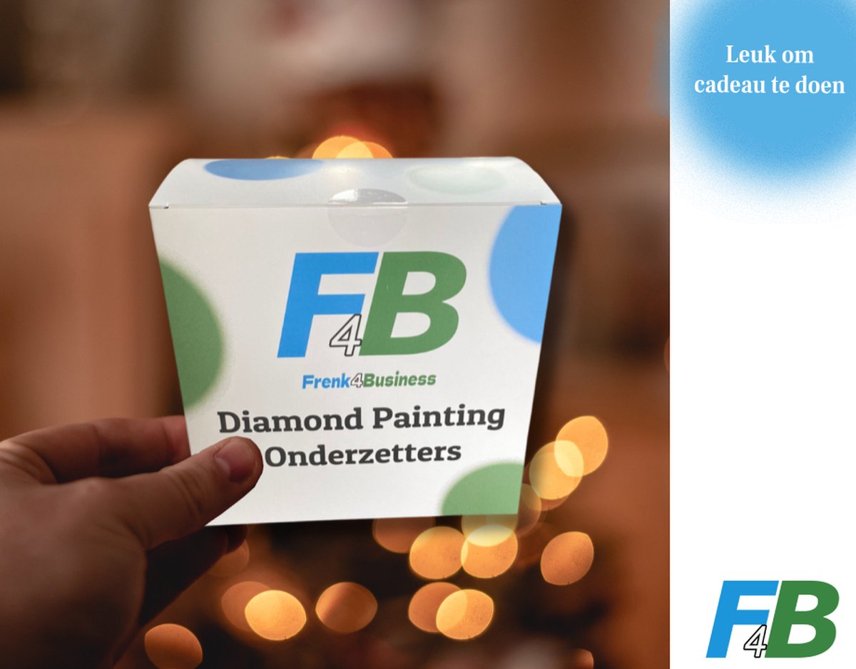 F4B Diamond Painting Onderzetters Vogels – 8 Stuks – Met Houder – Ø10 cm — afbeelding 5
