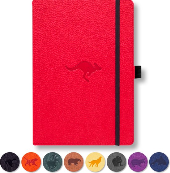 Dingbats* Wildlife A5 Notitieboek – Red Kangaroo Stippen – Bullet Journal met 100 gsm Inktvrij Papier – Schetsboek met Harde Kaft, Binnenvak, Elastische Sluiting en Bladwijzer