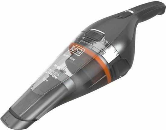 Foto: Black decker nvc220wc qw handstofzuiger zakloos chroom titanium transparant