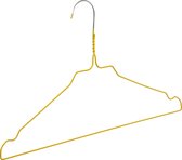 De Kledinghanger Gigant - 100 x Draadhanger / stomerijhanger metaal geel gecoat (Ø 2,4 mm) met rokinkepingen, 41 cm