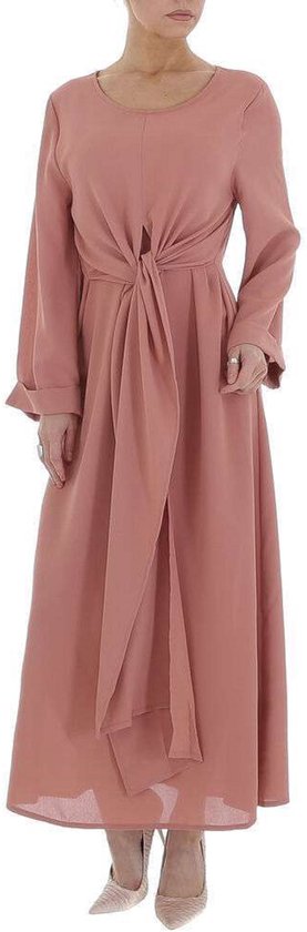 JCL wijde zomer maxi-jurk roze S/36