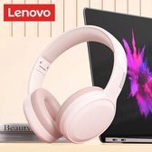 Casque sans fil Lenovo - Bluetooth 5.3 - Pliable - Casque de jeu - Sport - Casque avec microphone - Casque de musique - 250mAh - Casque - Bouchons d'oreilles - Pink - Rose