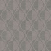 Grafisch behang Profhome 374785-GU vliesbehang licht gestructureerd met geometrische vormen glanzend grijs beige zwart 5,33 m2