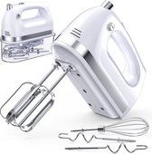 Cuisimax Handmixer met 5 standen en Opbergbak - 300W - Incl. Klopgardes & Kneedhaken - RVS - Compacte mixer - Keukenmachine