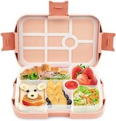 Lunchbox Salade Lunch Container To Go met 6 Compartimenten Lade, Slakom, Maaltijd Prep to Go Containers voor Voedsel Fruit Snack, Roze