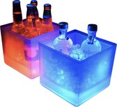 "Helder Verlichte 3,5 L IJsemmer en Champagnekoeler met Meerkleurige LED's - Draagbaar, Waterbestendig (IP65) - Ideaal voor Feestjes, Bars en Clubs!"