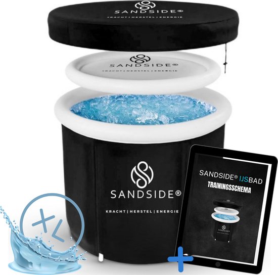 Foto: Sandside ijsbad zitbad ice bath dompelbad bath bucket wim hof incl trainingsschema en accesoires premium kwaliteit xl