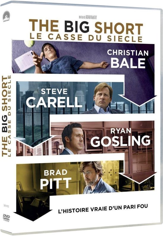 DVD-hoes voor "The Big Short" met Christian Bale, Steve Carell, Ryan Gosling en Brad Pitt.