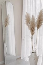 Nordic Style® Boogspiegel 180x40cm | Mat Wit | Scandinavische Spiegels | Halfrond | Pas spiegel | Staande spiegel | Kleedkamer spiegel