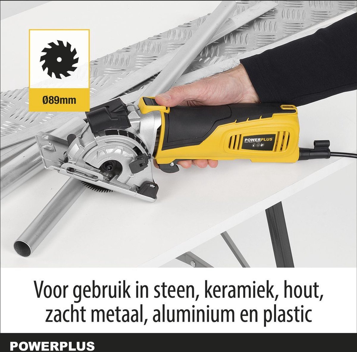 Powerplus POWX1365MB mini-invalzaag 600W met laser en verstekbasis thumbnail 5