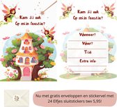 Uitnodiging kinderfeestje - Kinderfeest - Uitnodigingen - Verjaardag - Inclusief enveloppen - Eigen design en print - Wenskaart - Elfjes - 20 stuks - A6