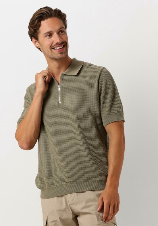 Forét Moment Half Zip Knit Polo's & T-shirts Heren - Polo shirt - Groen - Maat S
