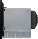 Zijaanzicht van een ingebouwde magnetron met ventilatie aan de achterkant.