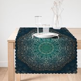 Bedrukt Velvet textiel Tafelloper 65x240 cm - Gold Mandala - Fluweel - Runner