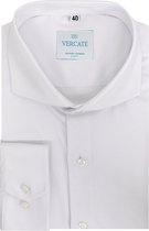 Vercate - Strijkvrij Kreukvrij Overhemd - Wit - Slim Fit - Bamboe Katoen - Lange Mouw - Heren - Maat 37/S