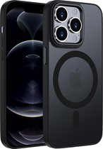 Hoesje voor iPhone 11 Pro Max Magsafe Hoesje Zwart - Shockproof Magsafe Hoesje voor iPhone 11 Pro Max Zwart - Mat Zwart