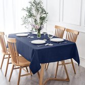Luxe Tafelkleed - Tafellaken - Hoge Kwaliteit - Tafelzeil - Tafelkleed Polyester - Waterafstotend - Tafelkleden - Uitwasbaar - Donkerblauw - 250x150cm