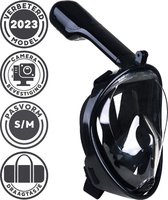 Full Face Mask - Snorkelmasker Volwassenen zwart - Snorkelset en duikbril in 1 Zwart - S/M