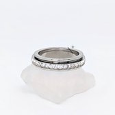 Luminora Elevate Ring Zilver - Fidget Ring Diamanten - Anxiety Ring - Stress Ring - Anti Stress Ring - Spinner Ring - Spinning Ring - Draai Ring - Maat 49 | ⌀ 15.7 - Wellness Sieraden