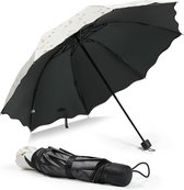 Miniparaplu, zakparaplu's met 6 ribben, paraplubak van 210T stof en aluminium, zonwerende paraplu, UV-opvouwbare paraplu voor buiten, gouden handvat, lichtgewicht compact