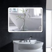 Verbazingwekkende badkamerverlichtingsspiegel, spiegel aanraakschakelaar, milieubescherming en energiebesparing, afgeronde hoeken