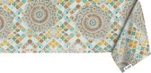 Raved Tafelzeil Marokaanse Stijl  140 cm x  310 cm - Rood - PVC - Afwasbaar