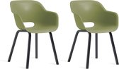 Keter Noa Chaise de jardin - 2 pièces - 55x56,5x80cm - structure en métal - Vert - Plastique recyclé