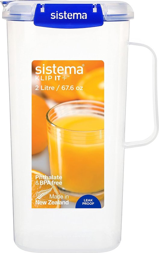 Waterkan Grote kan met deksel 2,7L Plastic Drankkan