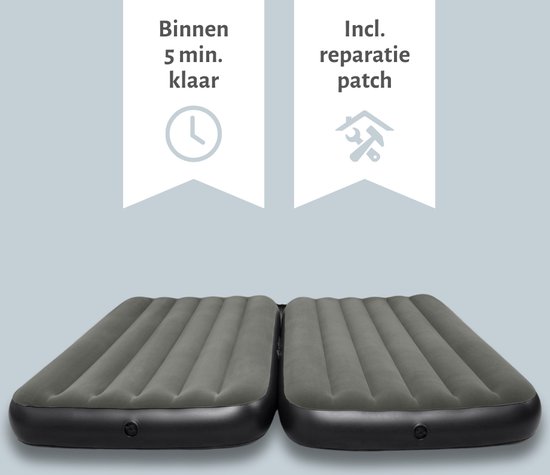 Matelas pneumatique Bestway - 3 en 1 - 1 personne - 2 personnes - 99 x 188 x 25 cm - Vert - Comprend Hoeslaken - Pompe et kit de réparation