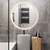 Nuvolix spiegel met verlichting "GOUD" - MET VERWARMING - spiegel badkamer - spiegel rond - wandspiegel - ronde spiegel - ⌀60CM