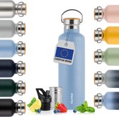 Blumtal Bouteille Thermos 500 ml - Bouteille Thermos à Double Paroi - Gourde - Sans BPA - Bouteille à Thé - Thermos - Gris Bleu