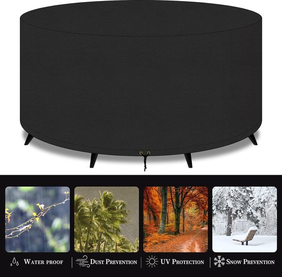 Housse De Protection Table Ronde De Jardin 230 X 110Cm, Housse Salon De Jardin Impermeable 420d Oxford Bache Protection Table Exterieur Ronde 90901671