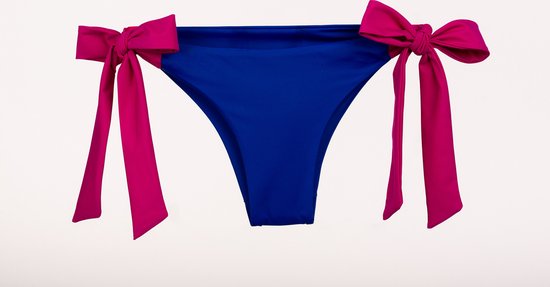SugarChic Bow Bikini Broekje - Roze/Blauw - M - Prothese vriendelijke Bikini