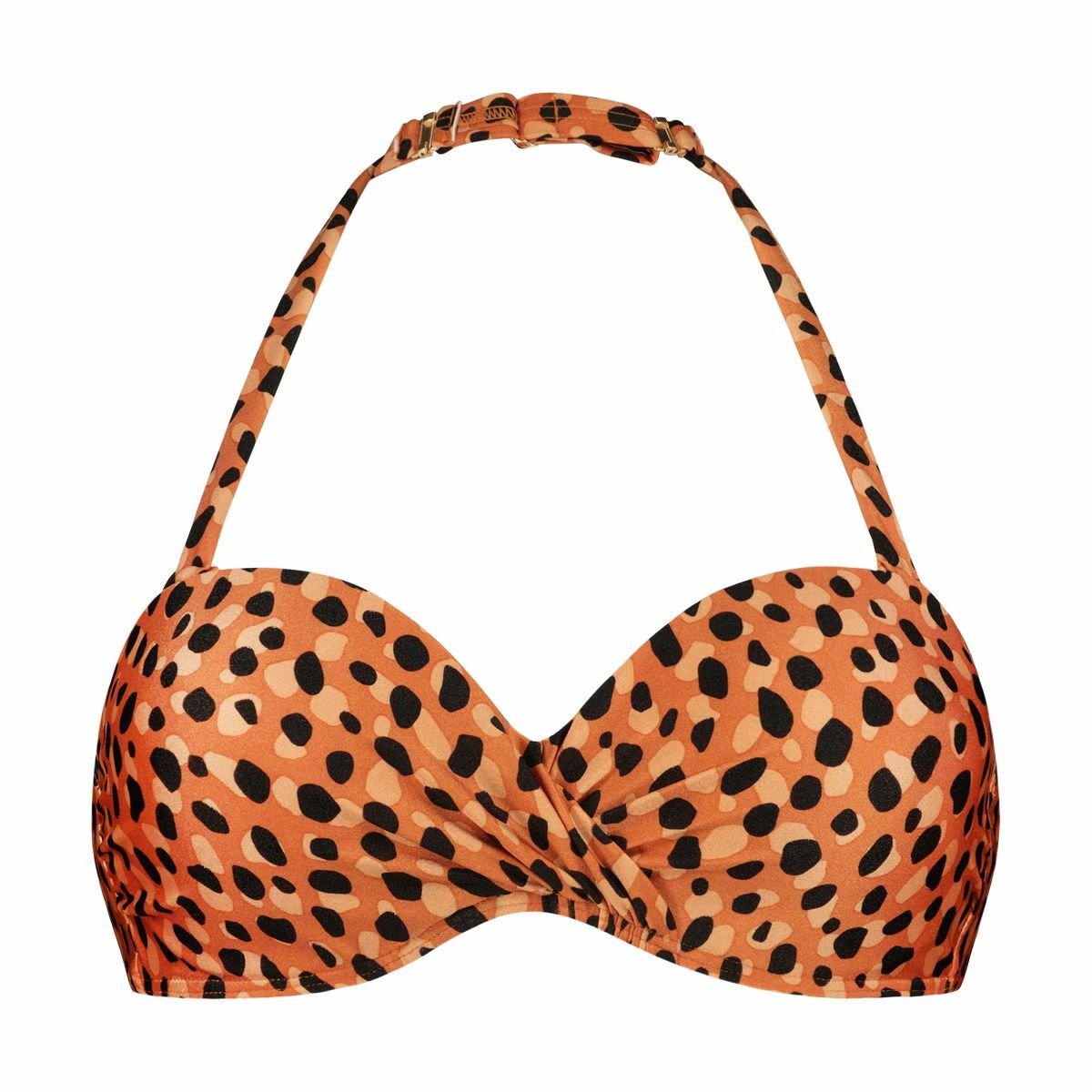 BEACH LIFE - leopard spots bandeau bikinitop - Oranje - Zwart — afbeelding 6