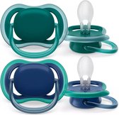 Philips Avent Sucette Ultra Air Peau Sensible 6 - 18 mois Vert/ Blauw 2 pièces