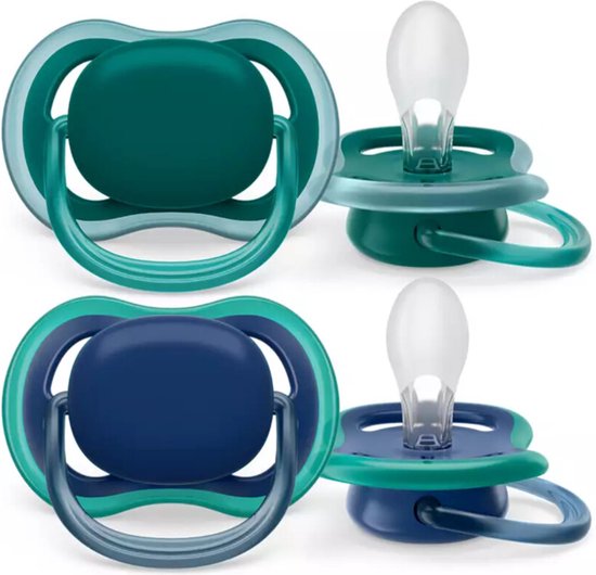 Philips Avent Ultra Air Fopspeen Gevoelige Huid 6 - 18 mnd Groen/ Blauw 2 stuks