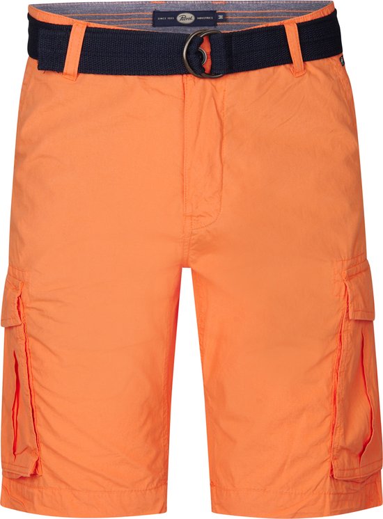 Petrol Industries - Heren Cargo Short met Riem Poplin - Oranje - Maat XXXL