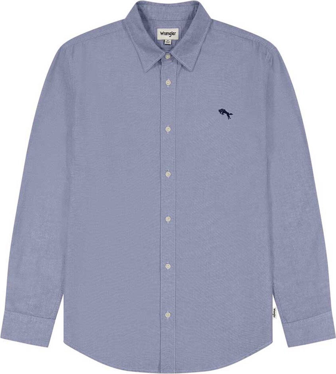 Wrangler 112350481 Overhemd Met Lange Mouwen M Man Blauw