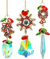 3 pièces Pendentifs de Noël en cristal - cristal - décoration de Noël - cintres de fenêtre - cintres de Suspensions de Noël - décorations d'arbre - fenêtre - couleurs arc-en-ciel - attrape-soleil - attrape-soleil - Crystal