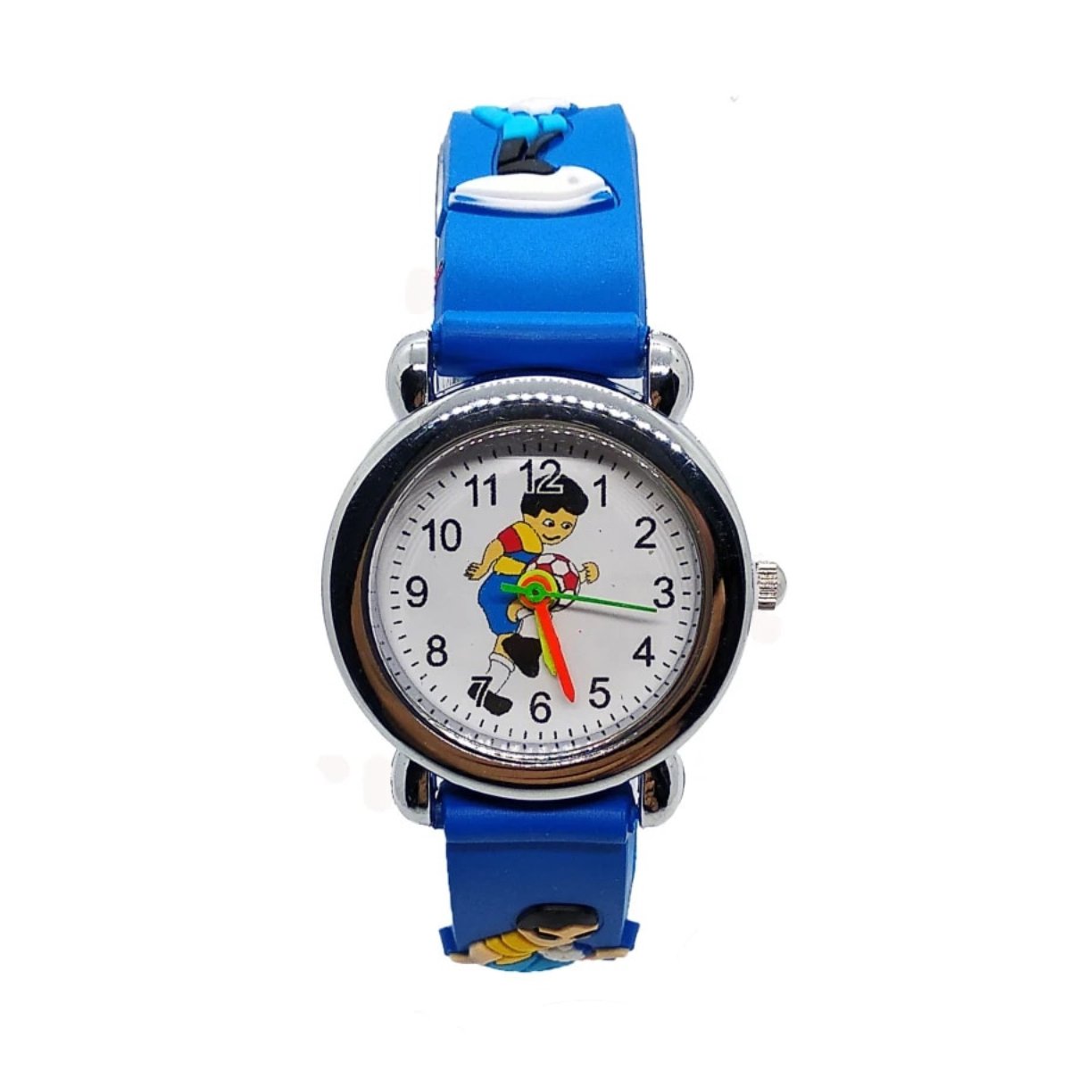 Kinder Horloge - Voetbalfans - Kunststof-Siliconen - Kinderhorloge - Blauw