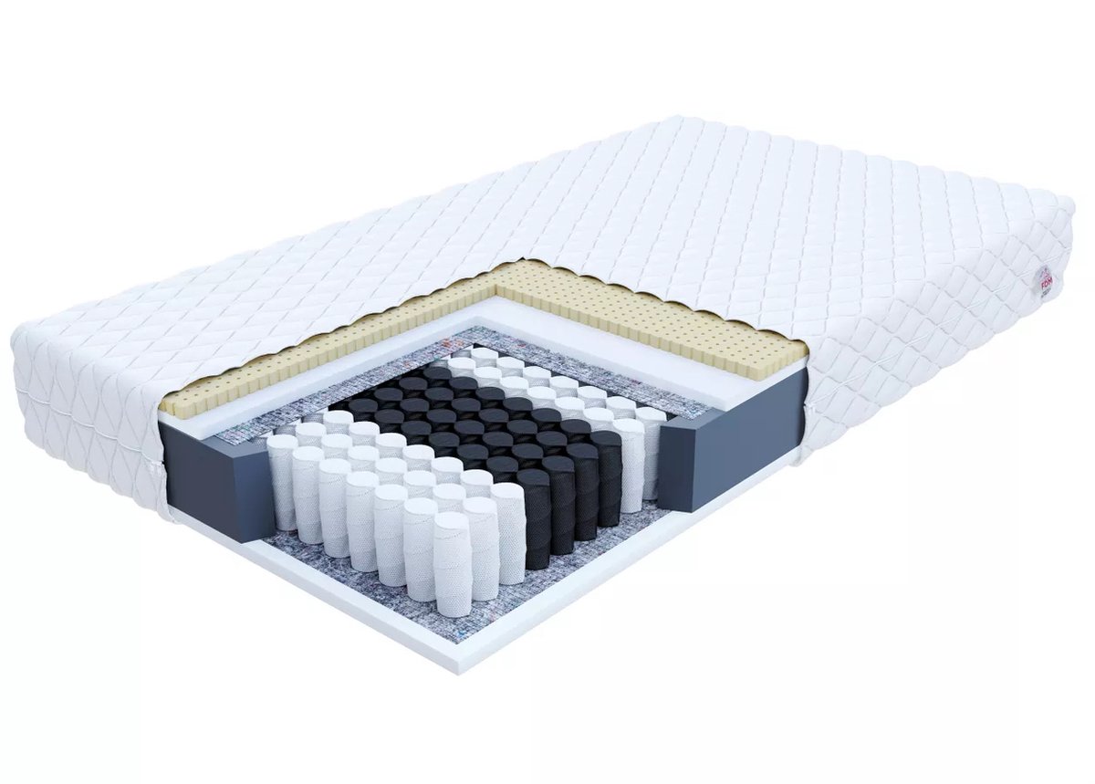 FDM® BOLONIA Matras 100x200 cm - Hoogte 19 cm H3 - Pocketvering Matrassen - Dubbelzijdig - 7 zones - Antiallergisch
